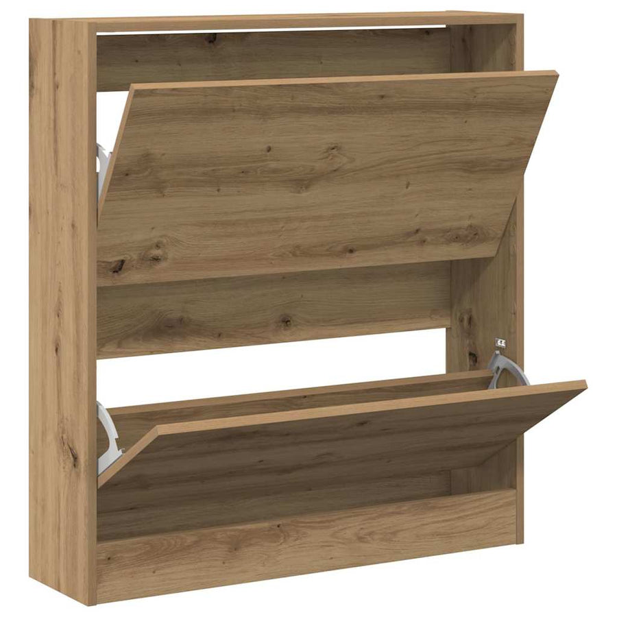 Schoenenkast Gerookt eiken 80 x 21 x 87,5 cm Bewerkt hout