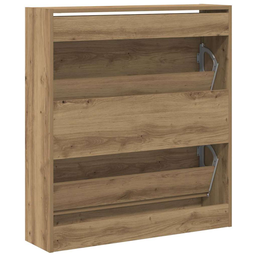 Schoenenkast Gerookt eiken 80 x 21 x 87,5 cm Bewerkt hout
