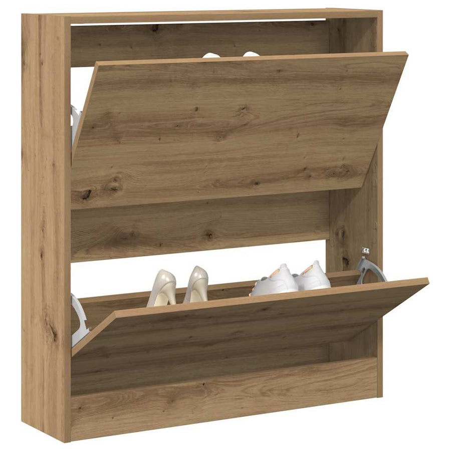 Schoenenkast Gerookt eiken 80 x 21 x 87,5 cm Bewerkt hout