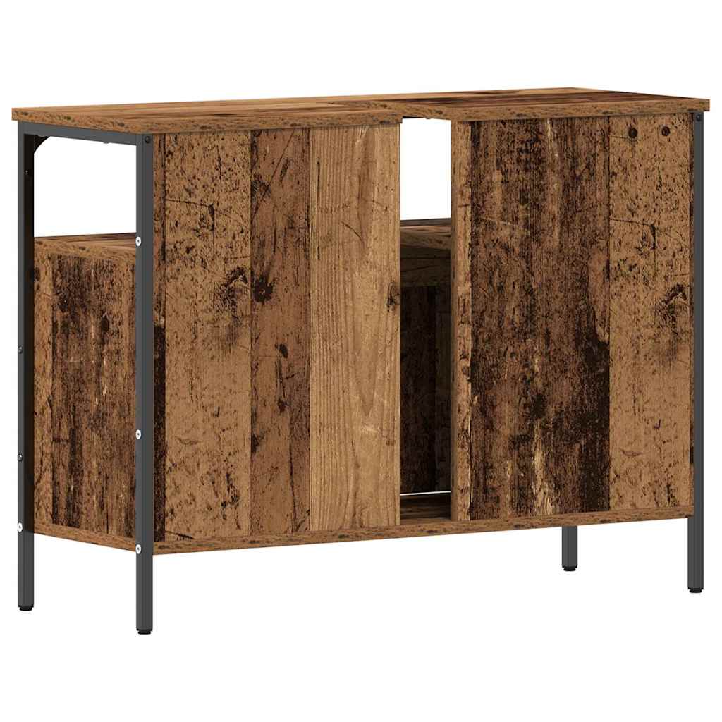 Badkamertenk te kast Oud hout 80 x 30 x 60 cm Bewerkt hout