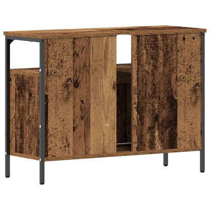 Badkamertenk te kast Oud hout 80 x 30 x 60 cm Bewerkt hout