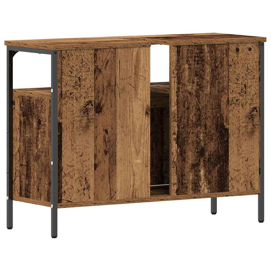 Badkamertenk te kast Oud hout 80 x 30 x 60 cm Bewerkt hout
