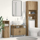 Bathroom cabinet handmade oak-colored 80 x 30 x 60 cm