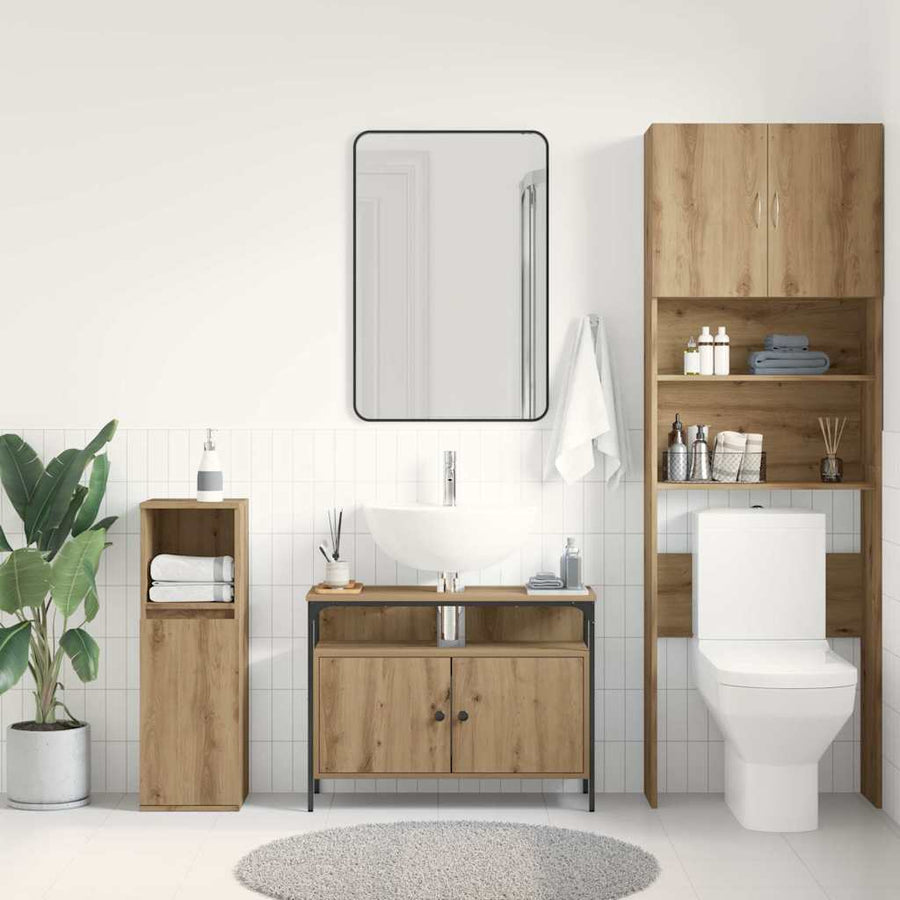 Badkamertenk te kast artisanaal eikenkleurig 80 x 30 x 60 cm