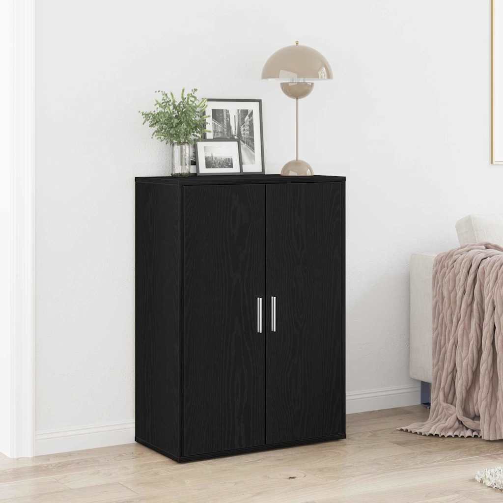 Dressoir Zwart Eiken 60 x 31 x 84 cm Bewerkt hout