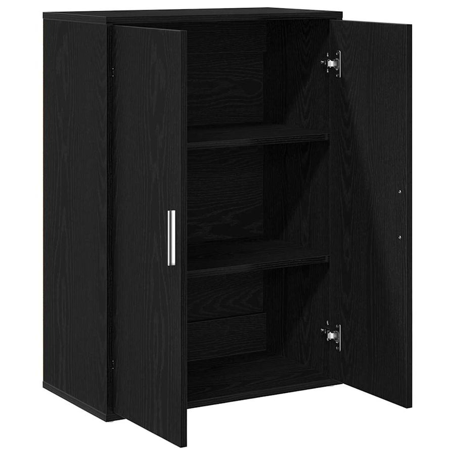 Dressoir Zwart Eiken 60 x 31 x 84 cm Bewerkt hout