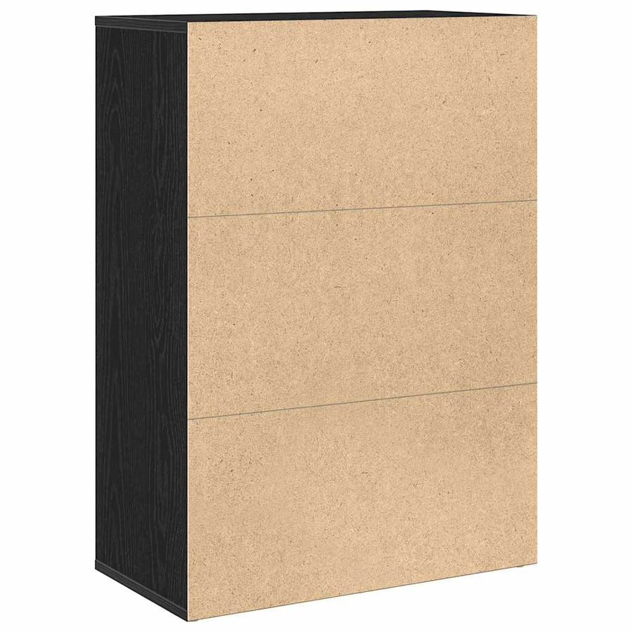 Dressoir Zwart Eiken 60 x 31 x 84 cm Bewerkt hout