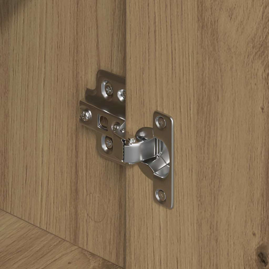 Dressoir 60X31X84 Cm Bewerkt Hout Artisanaal Eiken artisanaal eikenkleurig
