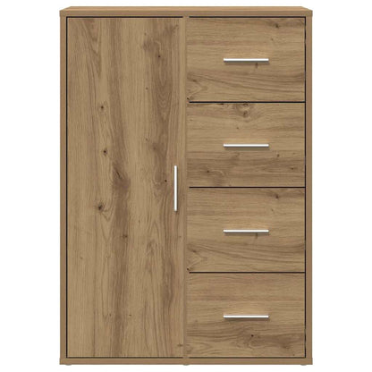Dressoir 60X31X84 Cm Bewerkt Hout Artisanaal Eiken artisanaal eikenkleurig