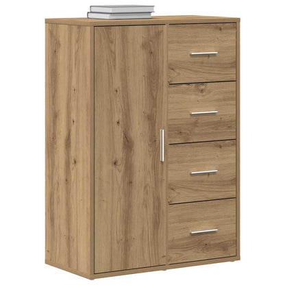 Dressoir 60X31X84 Cm Bewerkt Hout Artisanaal Eiken artisanaal eikenkleurig