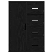 Dressoir 60X31X84 Cm Bewerkt Hout Kleurig Zwart eiken