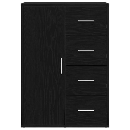 Dressoir 60X31X84 Cm Bewerkt Hout Kleurig Zwart eiken