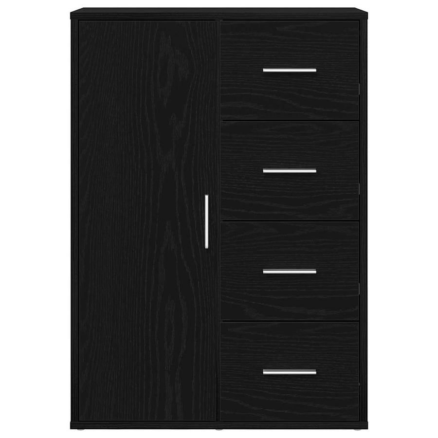 Dressoir 60X31X84 Cm Bewerkt Hout Kleurig Zwart eiken