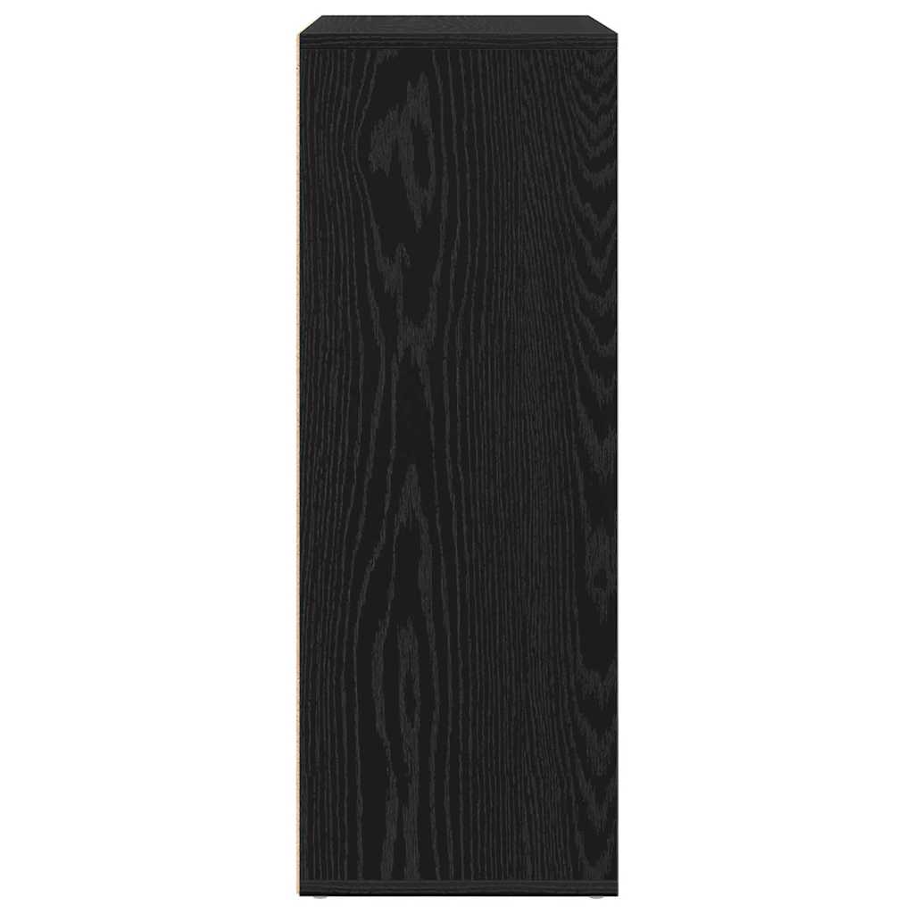 Dressoir 60X31X84 Cm Bewerkt Hout Kleurig Zwart eiken