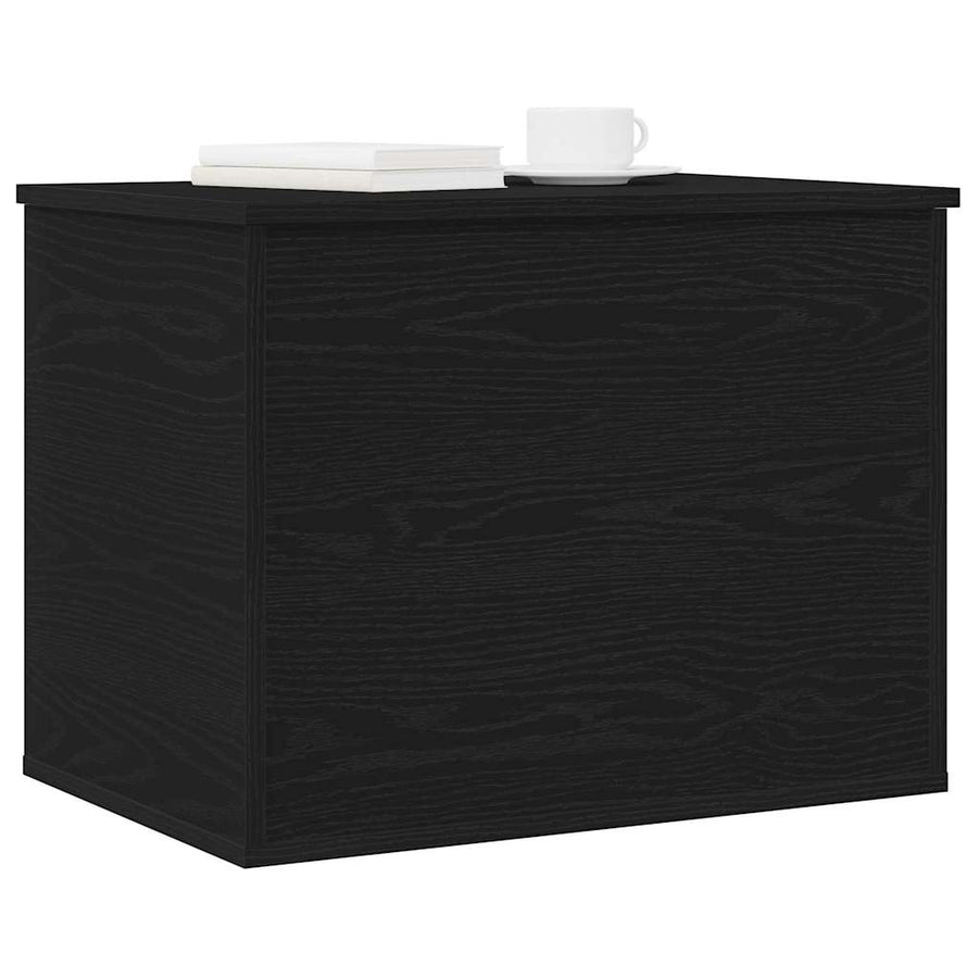 Opslagdoos met opslag Zwart eiken 60 x 42 x 46 cm Bewerkt hout