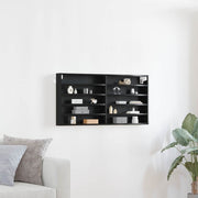 Vitrinekast zwart eiken 100x8.5x50 cm