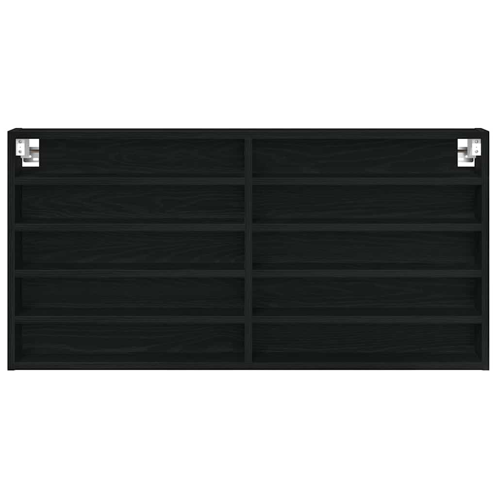 Tentoonselkast Met Plank Anders Zwart Eiken 100 X 8.5 X 50 Cm