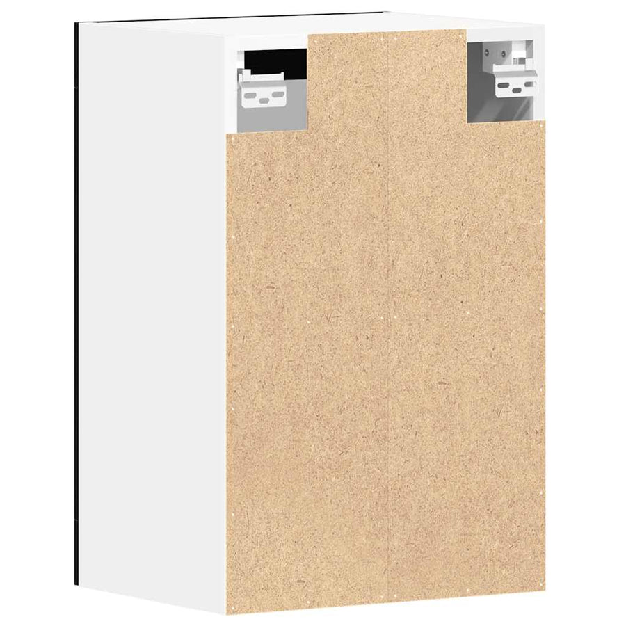 Hangende glazen kast zwart eikenkleurig 40x31x60 cm bewerkt hout