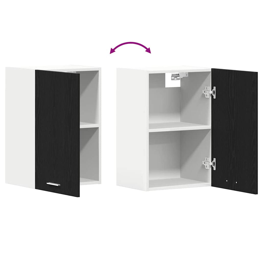 Hangkast zwart eikenkleurig 40x31x60 cm bewerkt hout