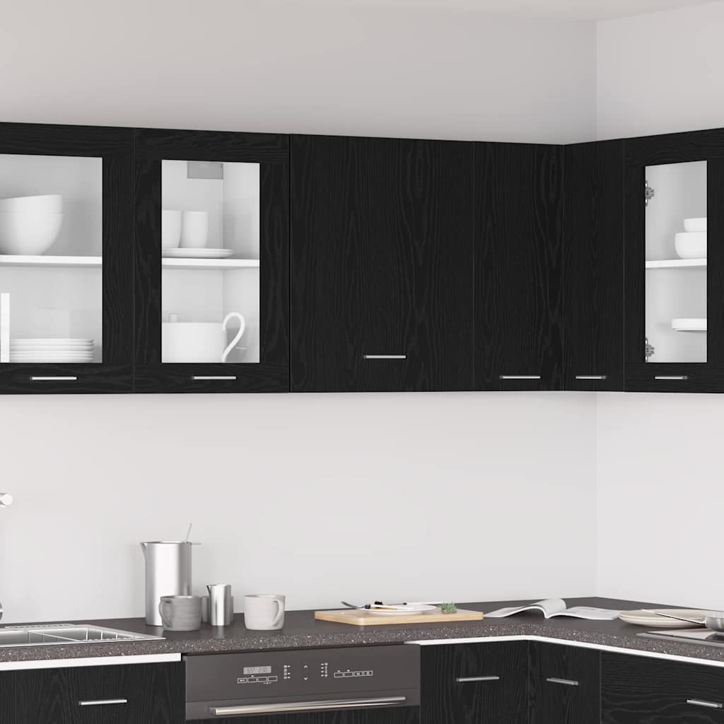 Hangkast Riga Zwart eiken 50 x 31 x 60 cm Bewerkt hout