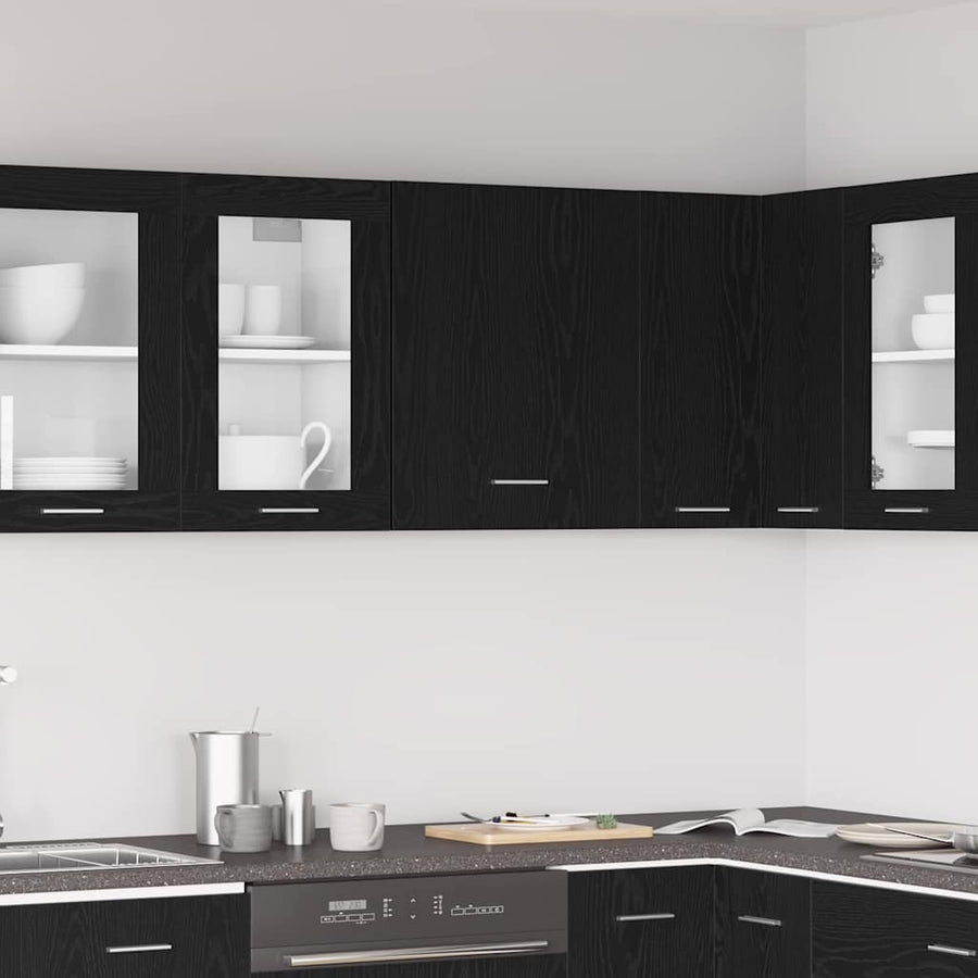 Hangkast Riga Zwart eiken 50 x 31 x 60 cm Bewerkt hout