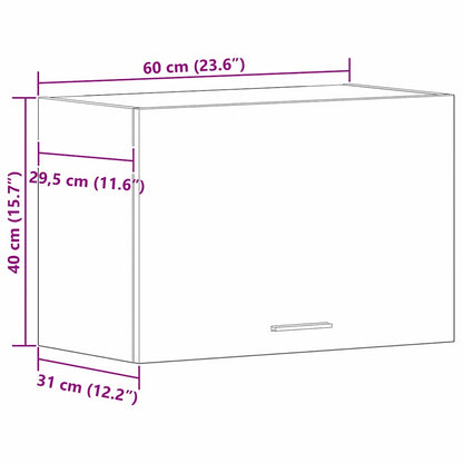 Hangkast Lyon Zwart Eiken 60 x 31 x 40 cm Bewerkt hout