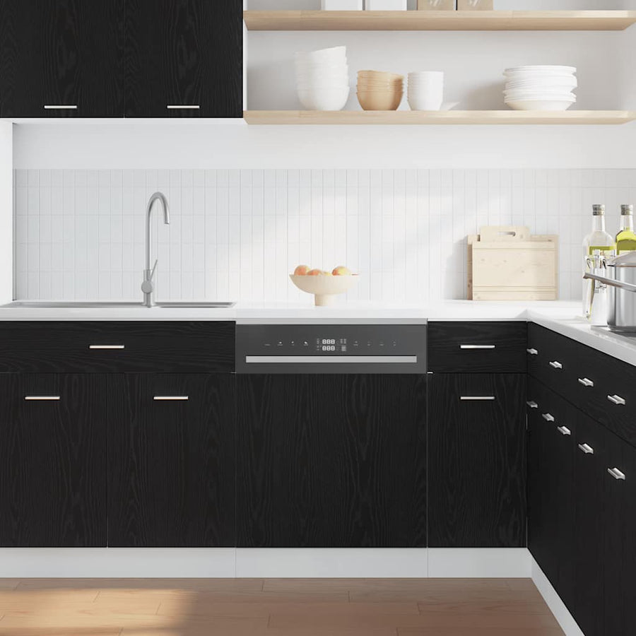 Vaatwasserpaneel Lyon 60x1,5x67 cm bewerkt hout zwart eiken