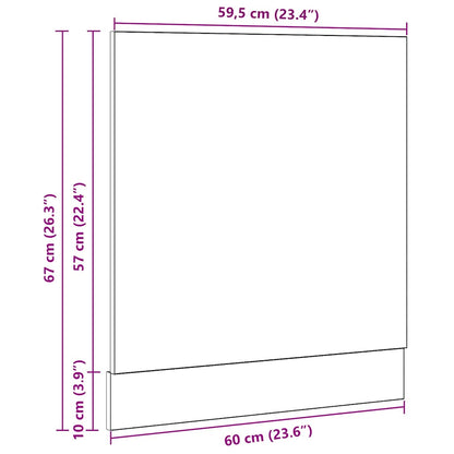 Vaatwasserpaneel Lyon 60x1,5x67 cm bewerkt hout zwart eiken