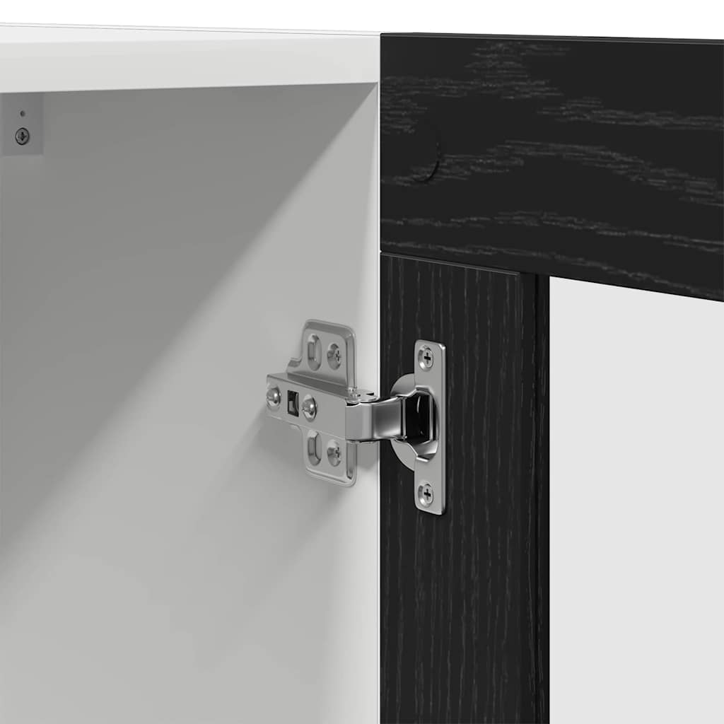Hangkast met plank Zwart Eiken 60 x 31 x 60 cm Bewerkt hout