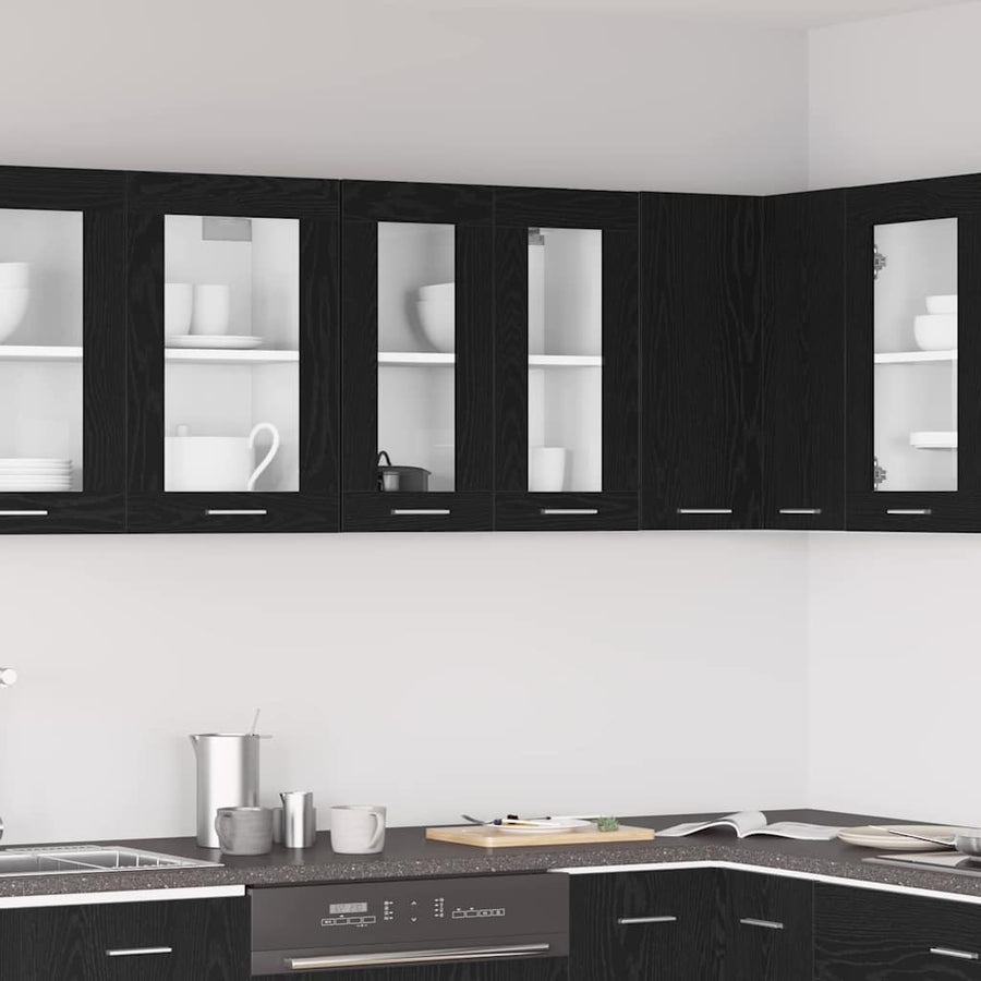 Hangkast met plank Zwart Eiken 60 x 31 x 60 cm Bewerkt hout