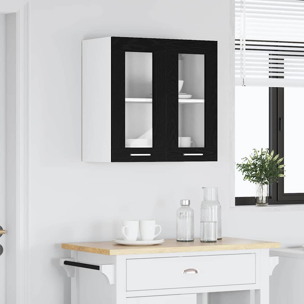 Hangkast met plank Zwart Eiken 60 x 31 x 60 cm Bewerkt hout