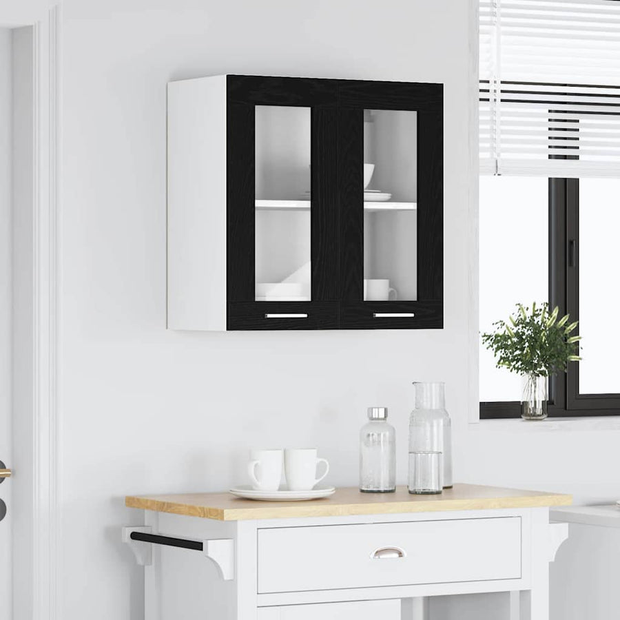 Hangkast met plank Zwart Eiken 60 x 31 x 60 cm Bewerkt hout