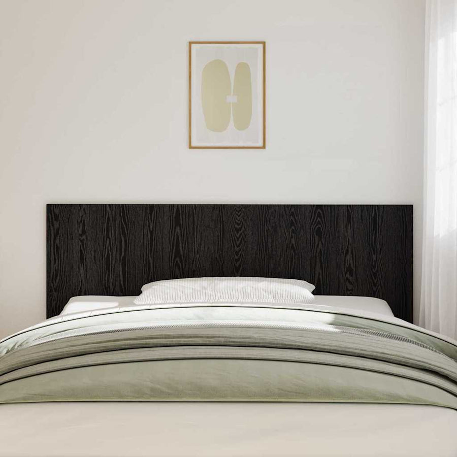 Bed Hoofdbord Zwart Eiken 160 x 1.5 x 80.5 cm Bewerkt hout