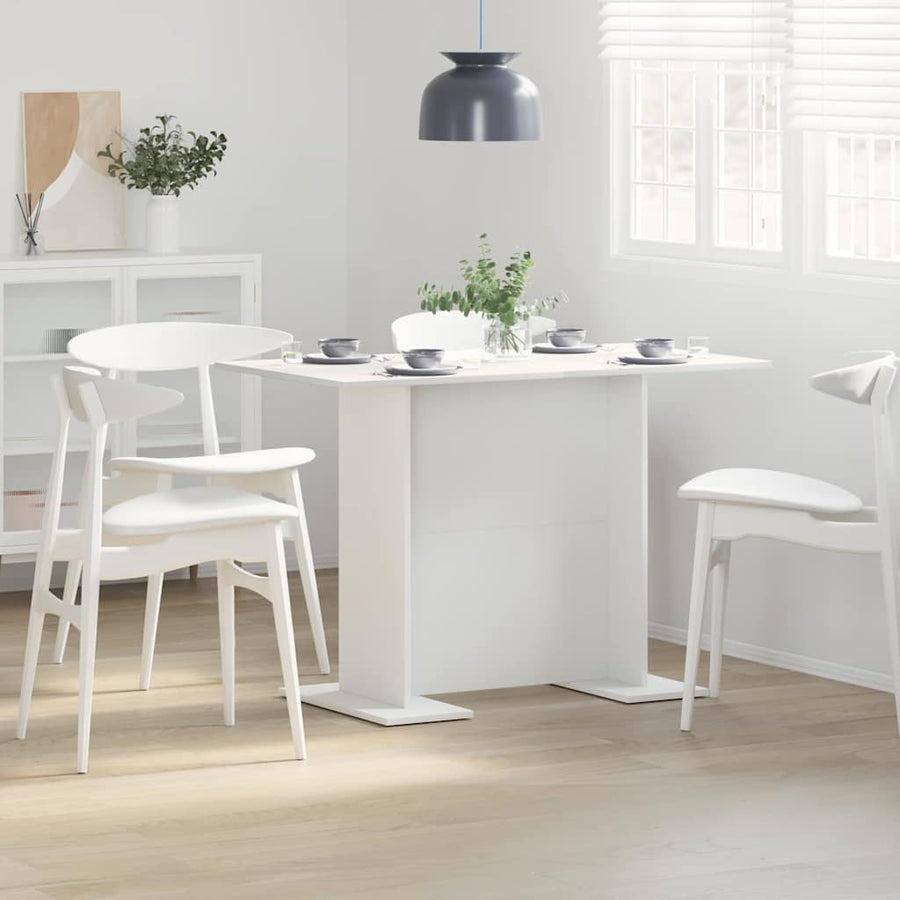 Eettafel Wit 110 x 60 x 75 cm Bewerkt hout