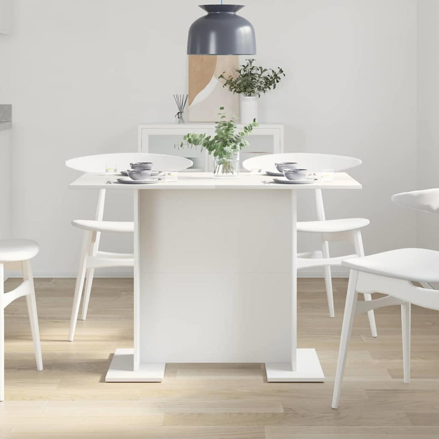 Eettafel Wit 110 x 60 x 75 cm Bewerkt hout