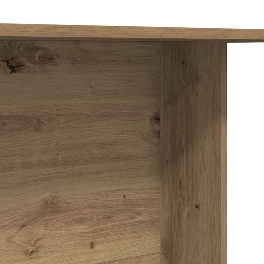 Eettafel artisanaal eikenkleurig 110 x 60 x 75 cm Bewerkt hout
