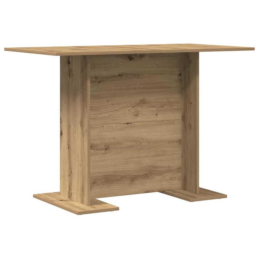 Eettafel artisanaal eikenkleurig 110 x 60 x 75 cm Bewerkt hout