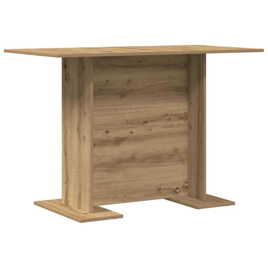 Eettafel artisanaal eikenkleurig 110 x 60 x 75 cm Bewerkt hout