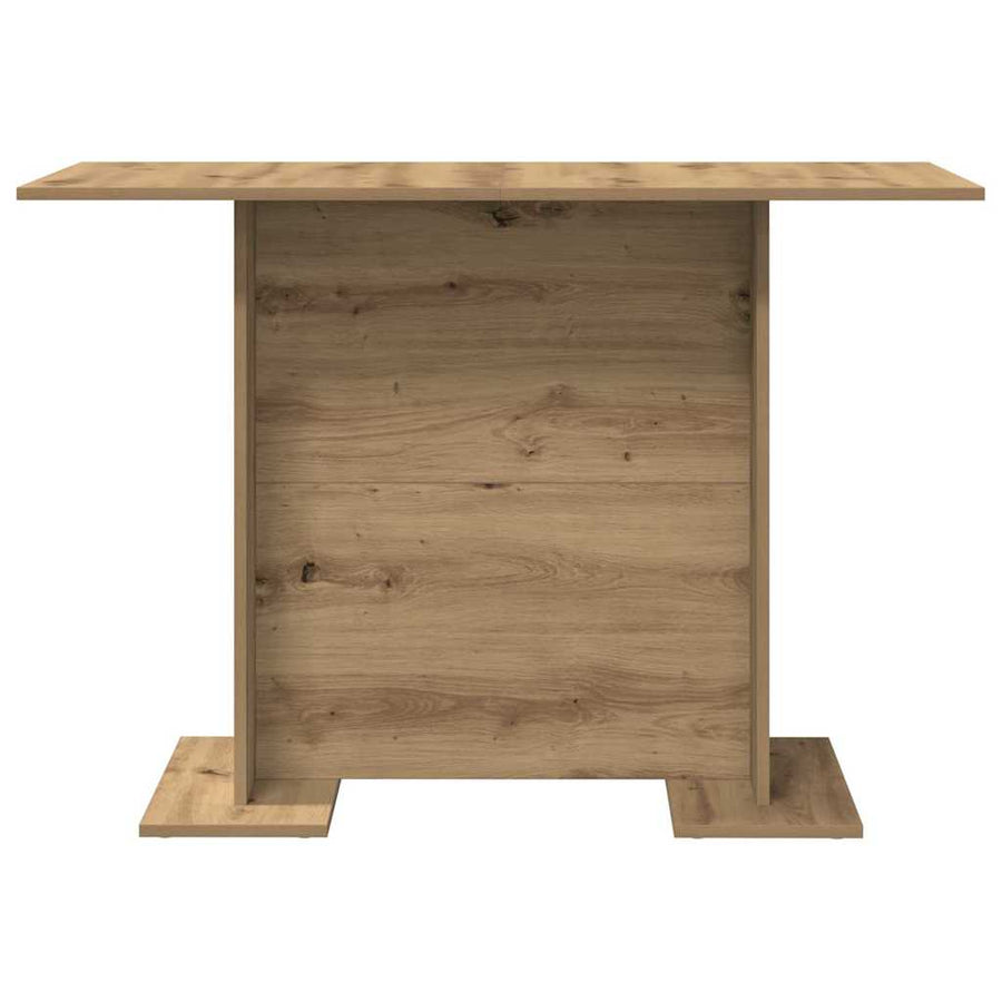 Eettafel artisanaal eikenkleurig 110 x 60 x 75 cm Bewerkt hout