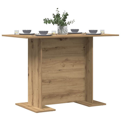 Eettafel artisanaal eikenkleurig 110 x 60 x 75 cm Bewerkt hout