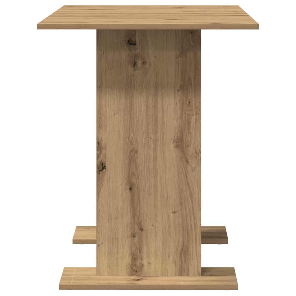 Eettafel artisanaal eikenkleurig 110 x 60 x 75 cm Bewerkt hout
