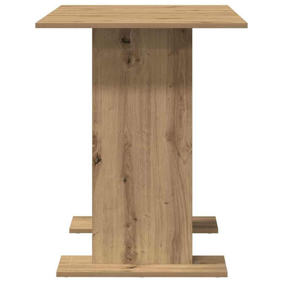 Eettafel artisanaal eikenkleurig 110 x 60 x 75 cm Bewerkt hout