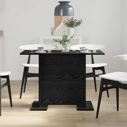 Eettafel Zwart eiken 110 x 60 x 75 cm Bewerkt hout