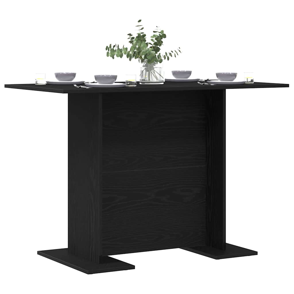 Eettafel Zwart eiken 110 x 60 x 75 cm Bewerkt hout