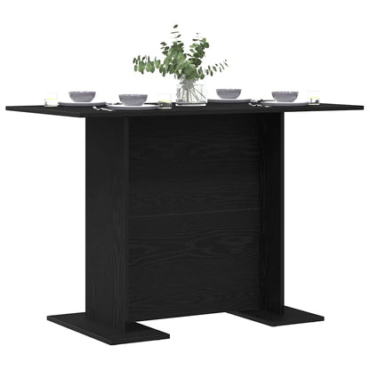 Eettafel Zwart eiken 110 x 60 x 75 cm Bewerkt hout