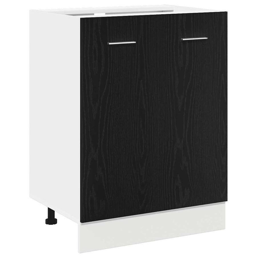 Onderkast zwart eik 60x46x81,5 cm bewerkt hout