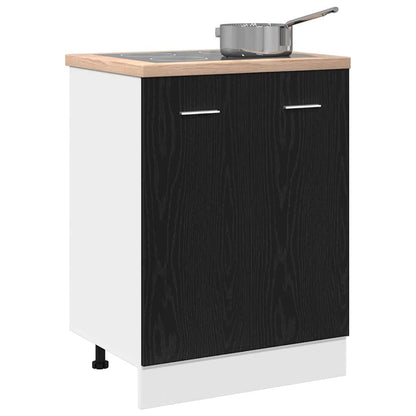 Onderkast zwart eik 60x46x81,5 cm bewerkt hout