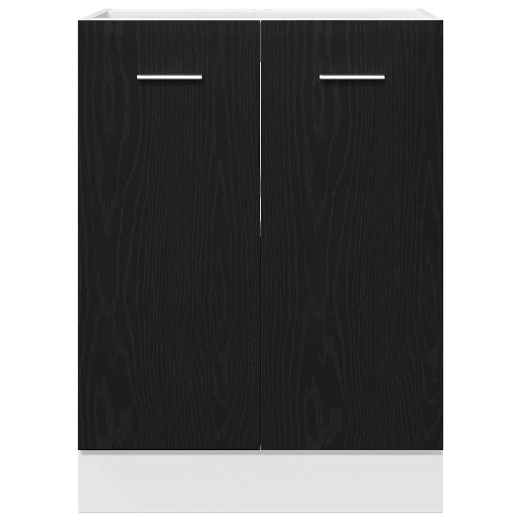 Onderkast zwart eik 60x46x81,5 cm bewerkt hout