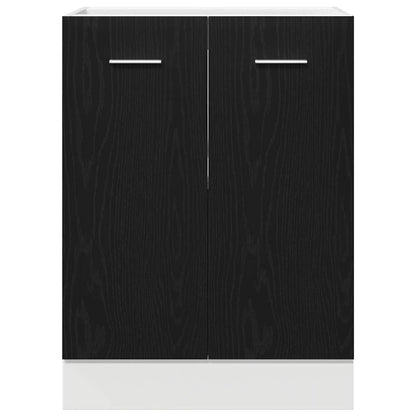 Onderkast zwart eik 60x46x81,5 cm bewerkt hout