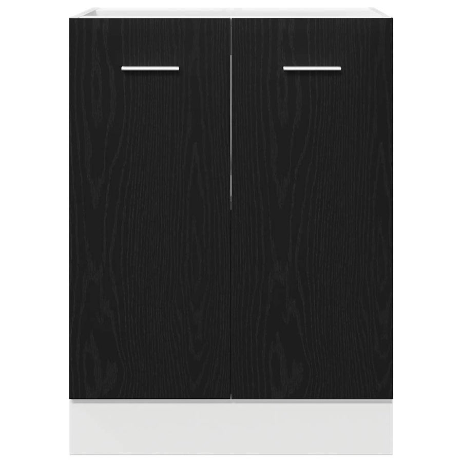 Onderkast zwart eik 60x46x81,5 cm bewerkt hout
